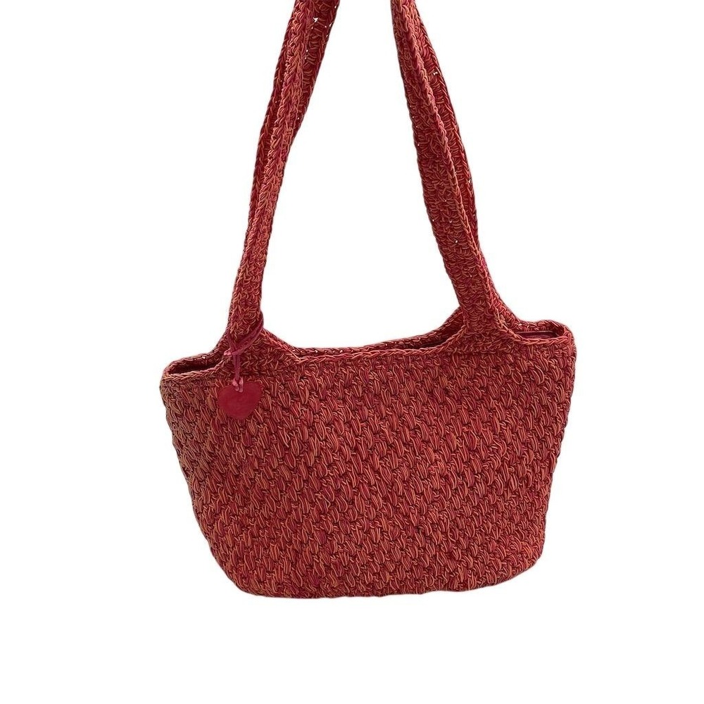 Liz Claiborne Women's‎ Pink & Orange Woven Tote Bag Floral Lining